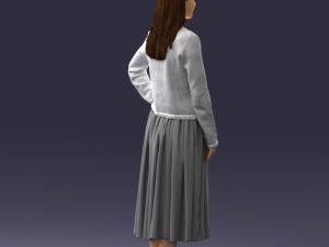 woman in gray skirt 0390 3D Модель