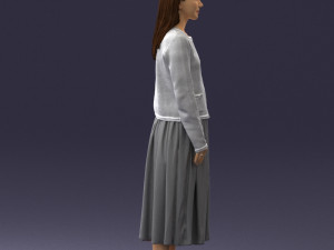 woman in gray skirt 0390 3D Модель