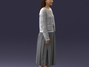 woman in gray skirt 0390 3D Модель