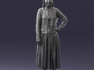 woman in gray skirt 0390 3D Модель