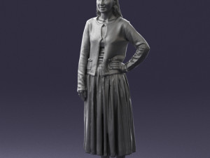woman in gray skirt 0390 3D Модель