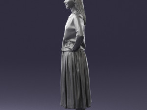 woman in gray skirt 0390 3D Модель