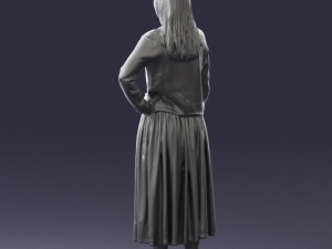 woman in gray skirt 0390 3D Модель
