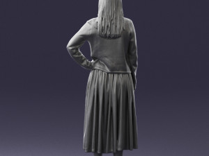woman in gray skirt 0390 3D Модель