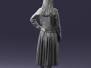 woman in gray skirt 0390 3D Модель