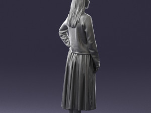 woman in gray skirt 0390 3D Модель