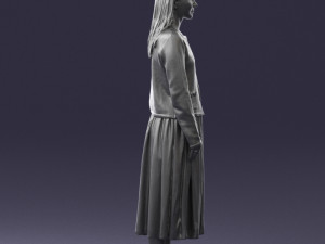 woman in gray skirt 0390 3D Модель