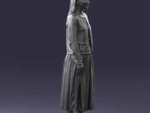 woman in gray skirt 0390 3D Модель