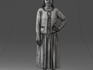 woman in gray skirt 0390 3D Модель