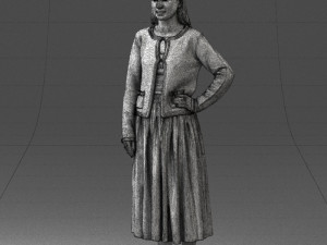 woman in gray skirt 0390 3D Модель