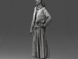 woman in gray skirt 0390 3D Модель