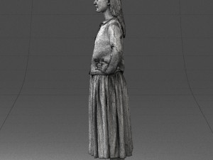 woman in gray skirt 0390 3D Модель