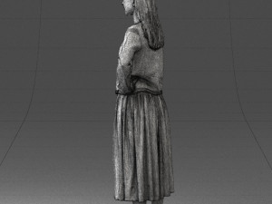 woman in gray skirt 0390 3D Модель