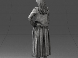 woman in gray skirt 0390 3D Модель