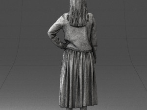 woman in gray skirt 0390 3D Модель