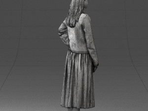 woman in gray skirt 0390 3D Модель
