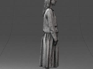 woman in gray skirt 0390 3D Модель
