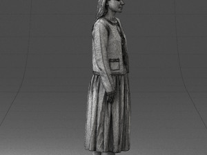 woman in gray skirt 0390 3D Модель