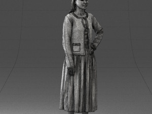 woman in gray skirt 0390 3D Модель