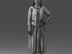 woman in gray skirt 0390 3D Модель