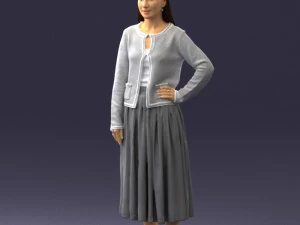 woman in gray skirt 0390 3d print ready 3D Print Model