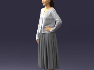 woman in gray skirt 0390 3d print ready 3D Print Model