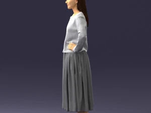 woman in gray skirt 0390 3d print ready 3D Print Model