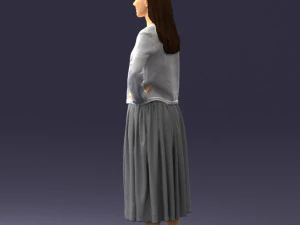woman in gray skirt 0390 3d print ready 3D Print Model