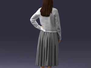 woman in gray skirt 0390 3d print ready 3D Print Model