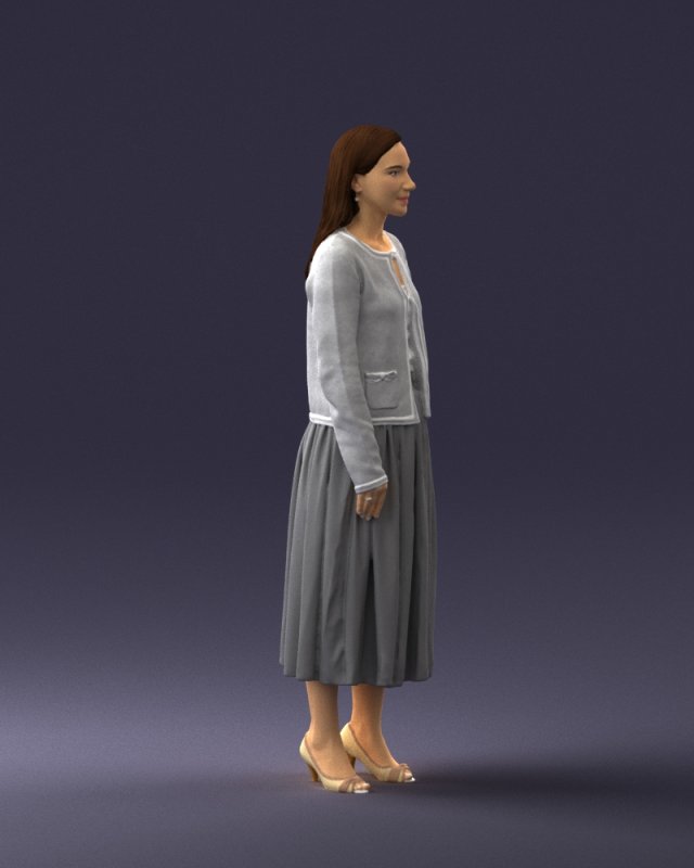Gray cheap skirt 3d
