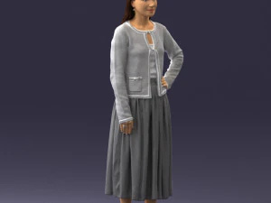 woman in gray skirt 0390 3d print ready 3D Print Model