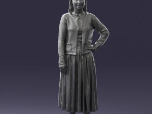 woman in gray skirt 0390 3d print ready 3D Print Model