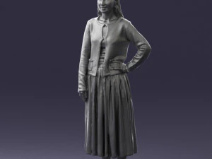 woman in gray skirt 0390 3d print ready 3D Print Model