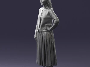 woman in gray skirt 0390 3d print ready 3D Print Model