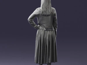woman in gray skirt 0390 3d print ready 3D Print Model