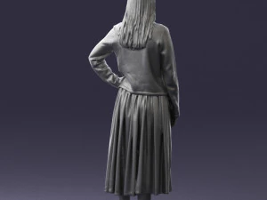 woman in gray skirt 0390 3d print ready 3D Print Model