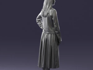 woman in gray skirt 0390 3d print ready 3D Print Model
