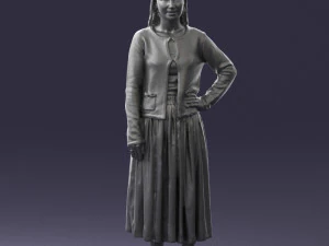 woman in gray skirt 0390 3d print ready 3D Print Model