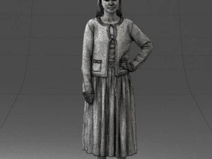 woman in gray skirt 0390 3d print ready 3D Print Model