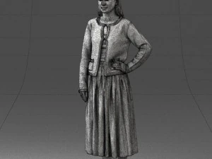 woman in gray skirt 0390 3d print ready 3D Print Model