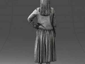 woman in gray skirt 0390 3d print ready 3D Print Model
