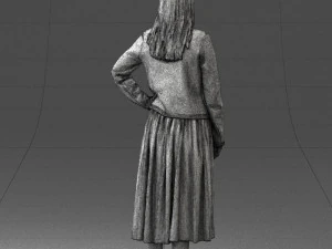 woman in gray skirt 0390 3d print ready 3D Print Model