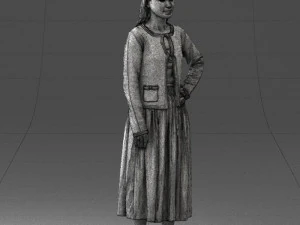 woman in gray skirt 0390 3d print ready 3D Print Model