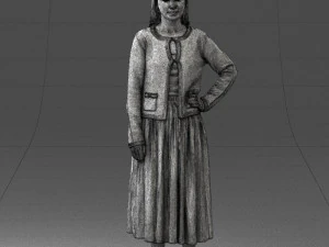 woman in gray skirt 0390 3d print ready 3D Print Model
