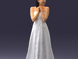 bride in white dress 0388 Modèle 3D