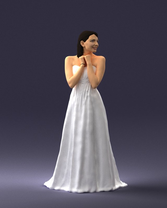 bride in white dress 0388 3d print ready 3D प्रिंट मॉडल .c4d .max .obj .3ds .fbx .stl .blend 