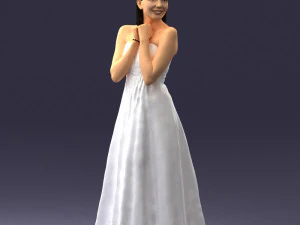 bride in white dress 0388 3d print ready 3D Print Model