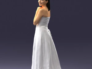 bride in white dress 0388 3d print ready 3D Print Model