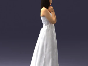bride in white dress 0388 3d print ready 3D Print Model