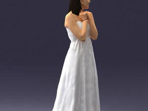 bride in white dress 0388 3d print ready 3D Print Model